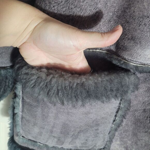 Sportsman Mfg Sheepskin Penny Lane Coat Women's Size 12 Gray Heavy Warm Vintage - Picture 8 of 12